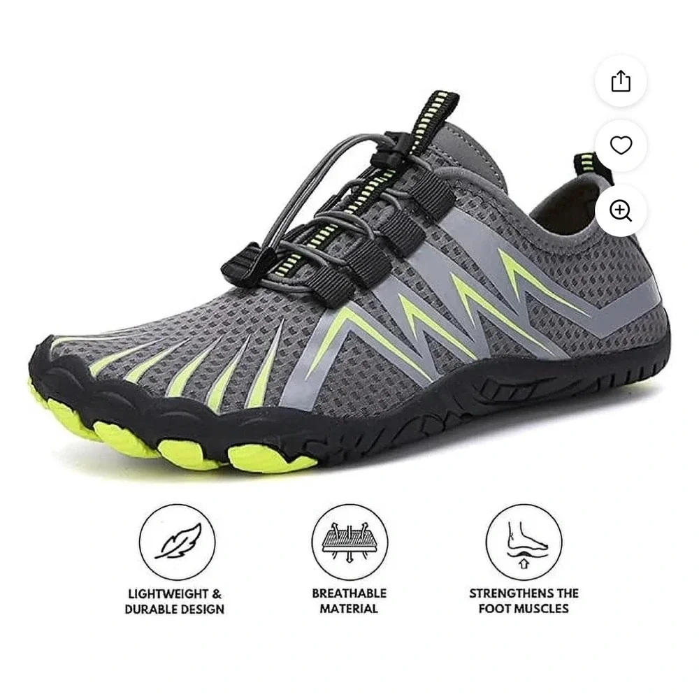 Hike Footwear Panthera Barefoot Shoes Grey Lime Green Minimalist Wide Toe Box 39